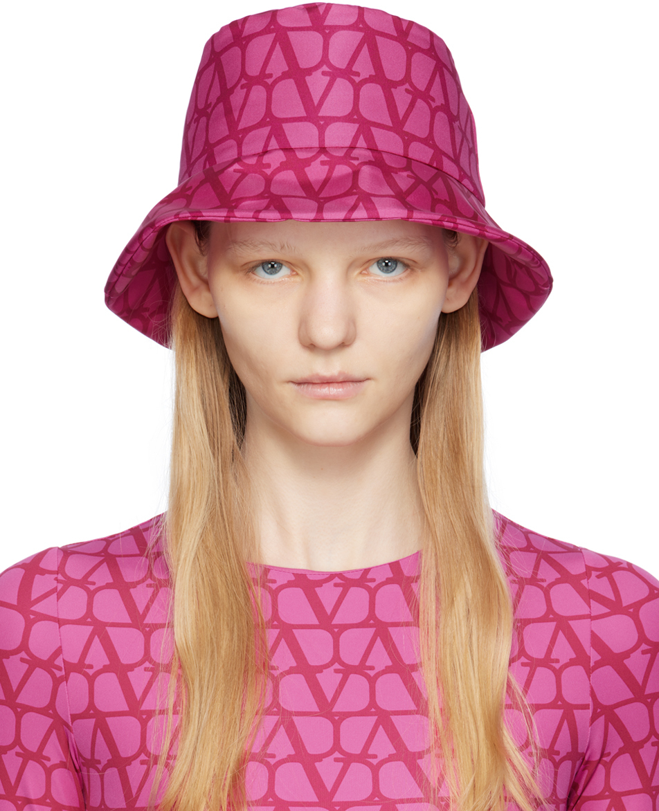 Valentino Garavani Pink Toile Iconographe Bucket Hat