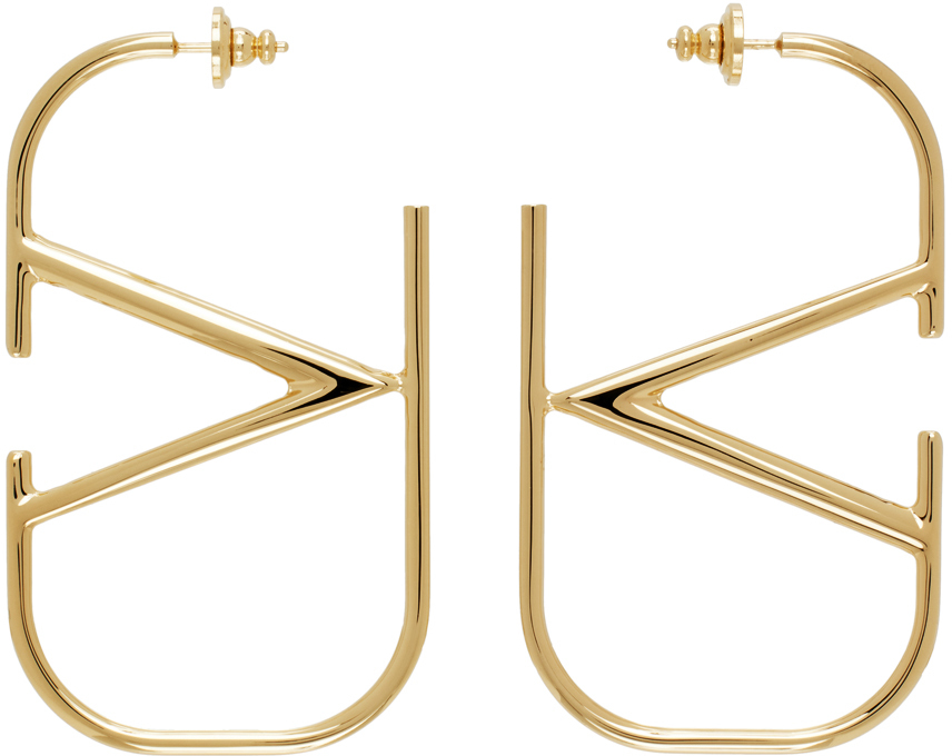 Shop Valentino Gold Vlogo Signature Earrings In Cs4 Oro 18
