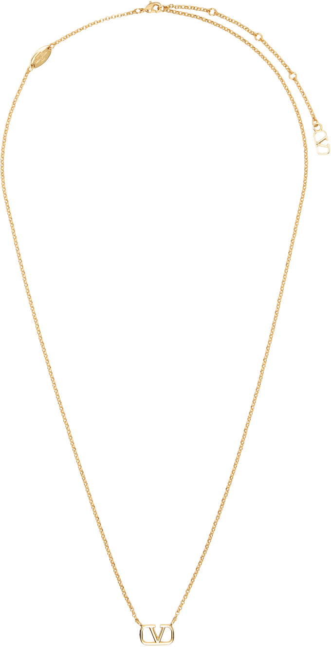 Shop Valentino Gold Vlogo Signature Necklace In Cs4 Oro 18