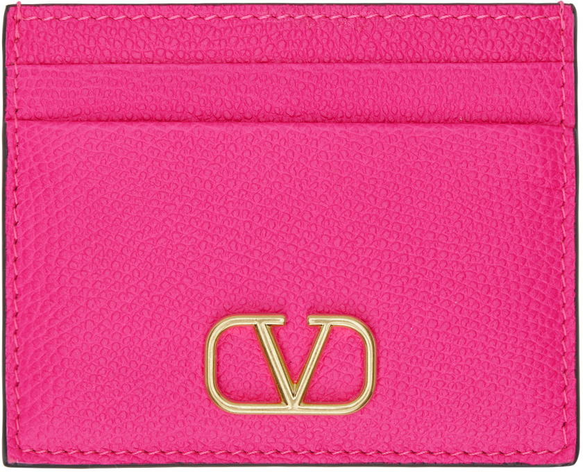 Valentino Garavani Pink VLogo Signature Card Holder