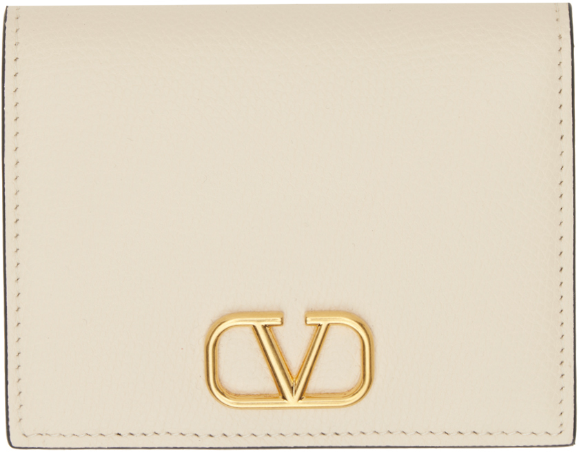 Valentino Garavani White VLogo Signature Compact Wallet