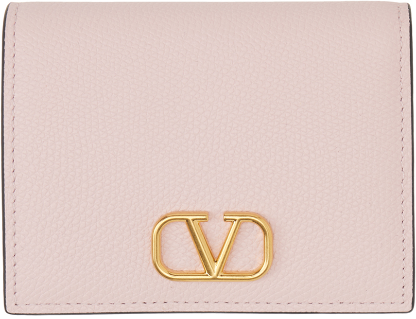 Valentino Garavani Pink Compact Vlogo Signature Wallet In 16q Rose Quartz