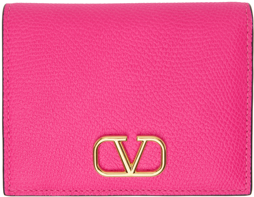Valentino Garavani Pink Vlogo Signature Wallet In Uwt Pink Pp
