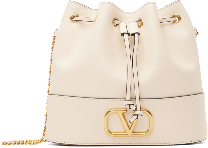 Valentino Garavani Off-White Mini VLogo Bucket Bag