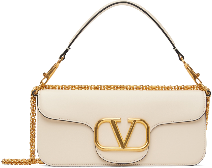 Valentino Garavani Beige Small Locò Bag