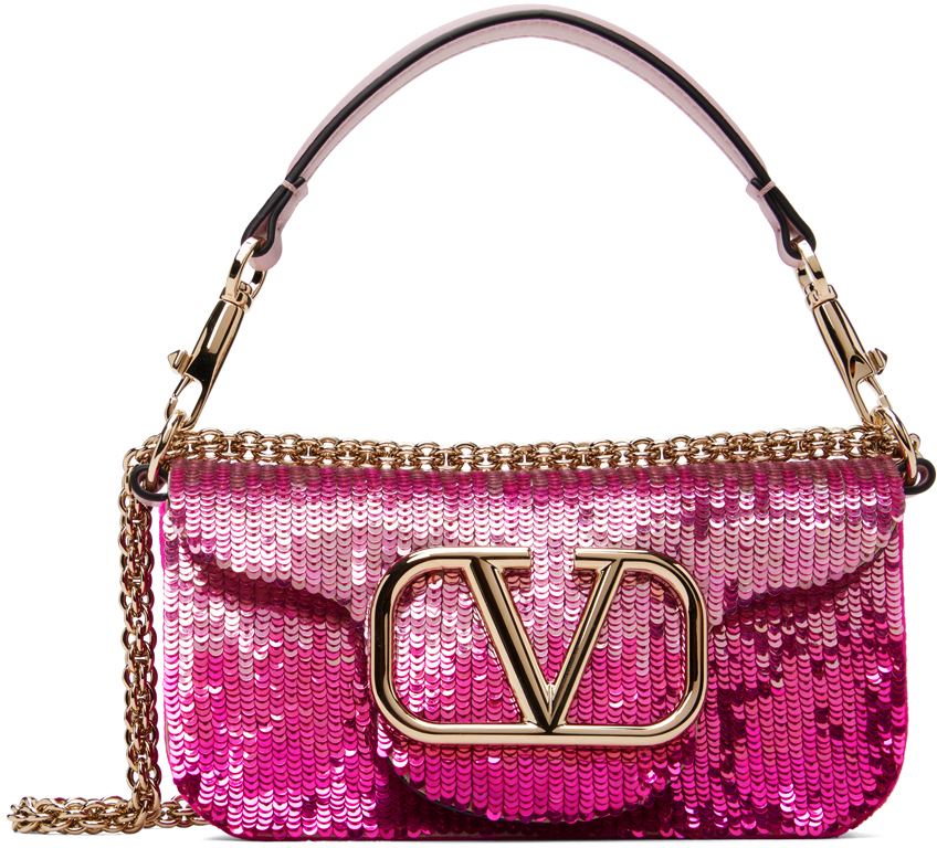Loco Leather Shoulder Bag in Pink - Valentino Garavani