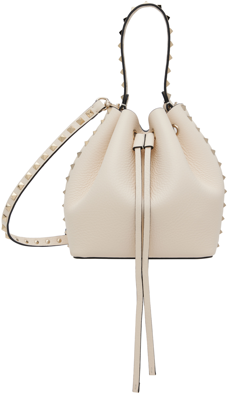 Valentino Garavani Off-white Rockstud Bag In I16 Light Ivory