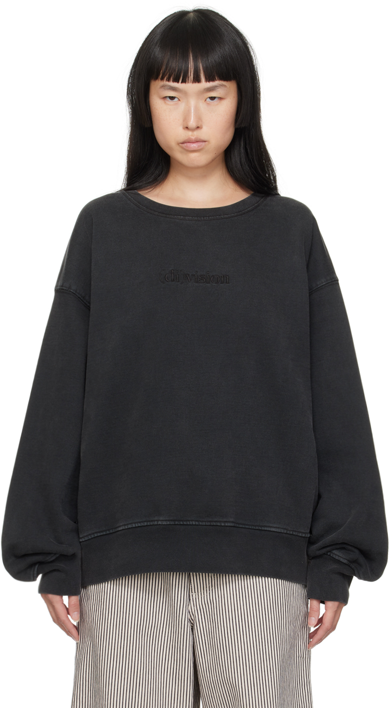 Black Crewneck Sweatshirt by (di)vision on Sale