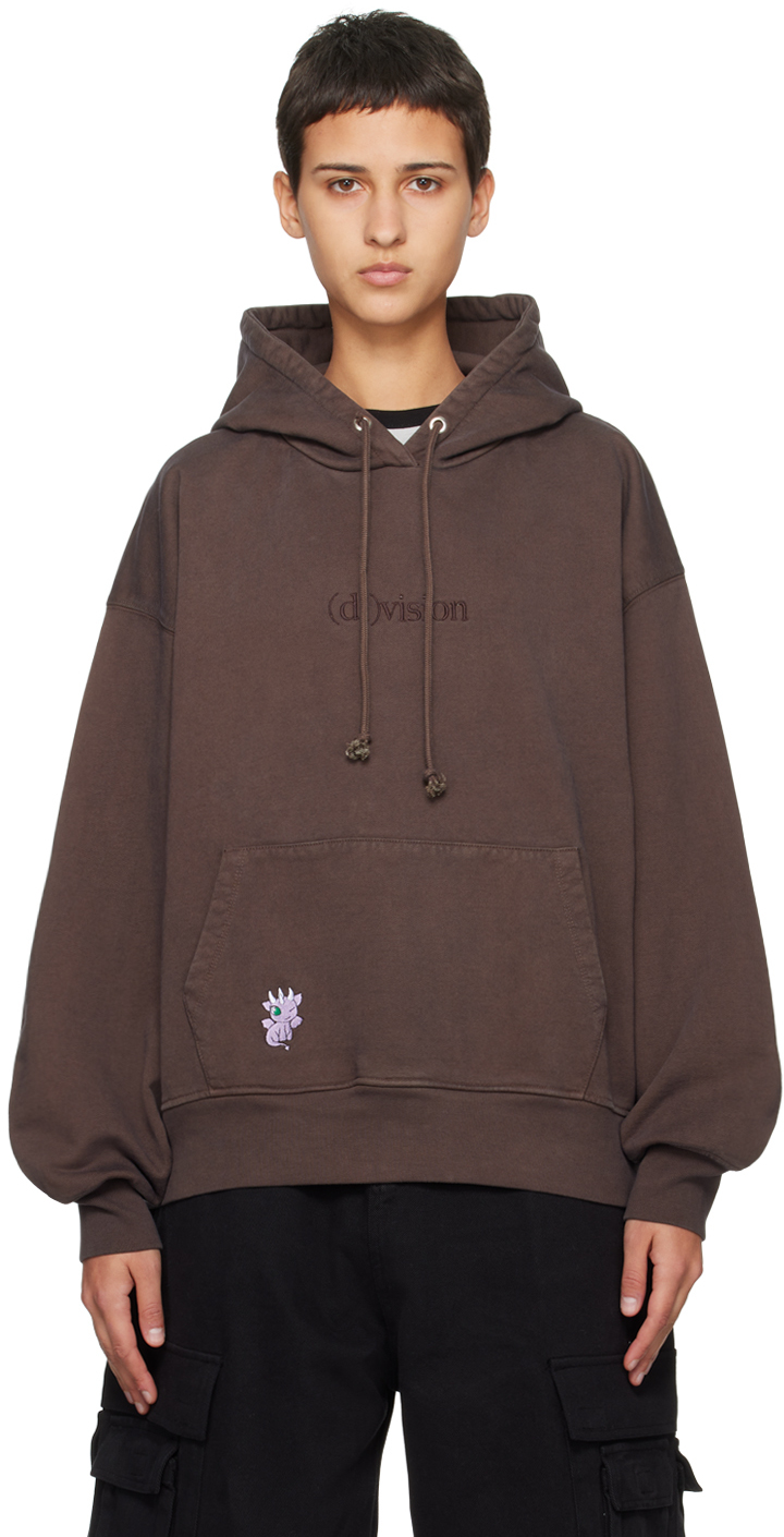 division (di)vision Brown Embroidered Hoodie