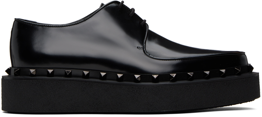 Valentino Garavani Rockstud leather derby shoes - Black