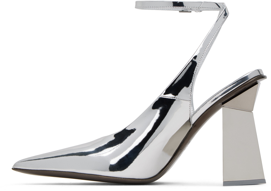 Valentino Silver One Stud Hyper Heels In S13 Silver