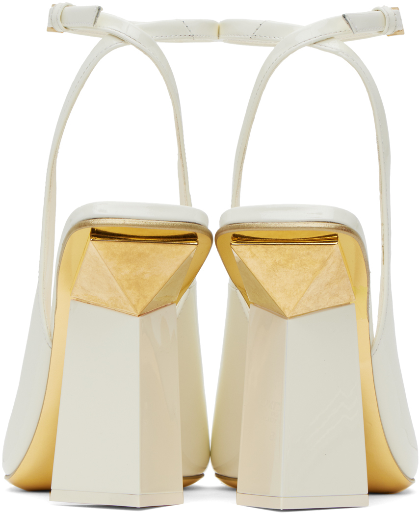 Valentino Off-white One Stud Hyper Heels In 098 Ivory