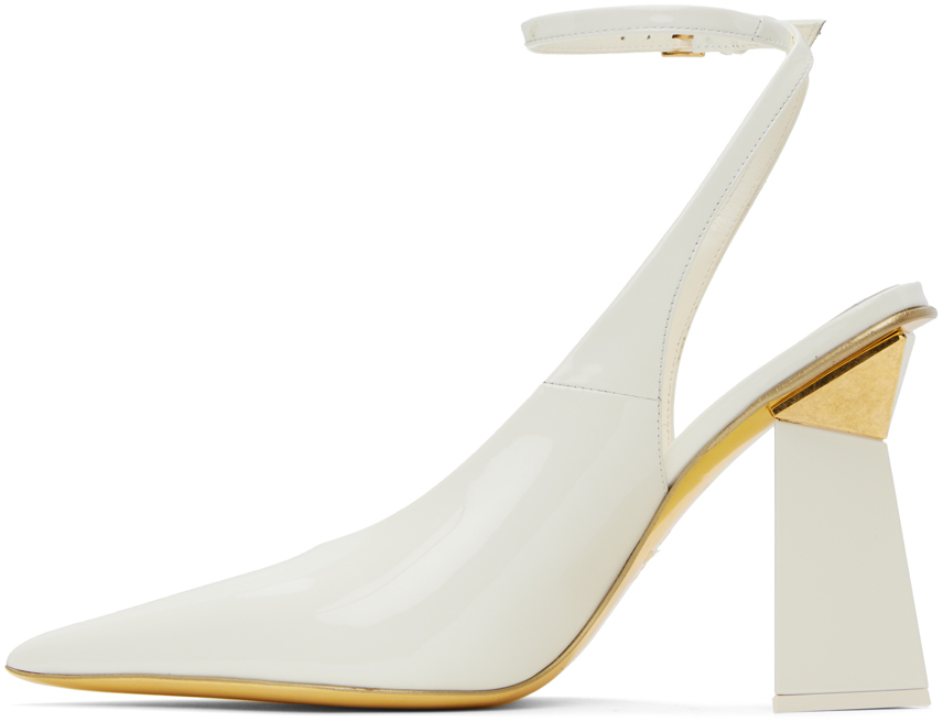 Valentino Off-white One Stud Hyper Heels In 098 Ivory