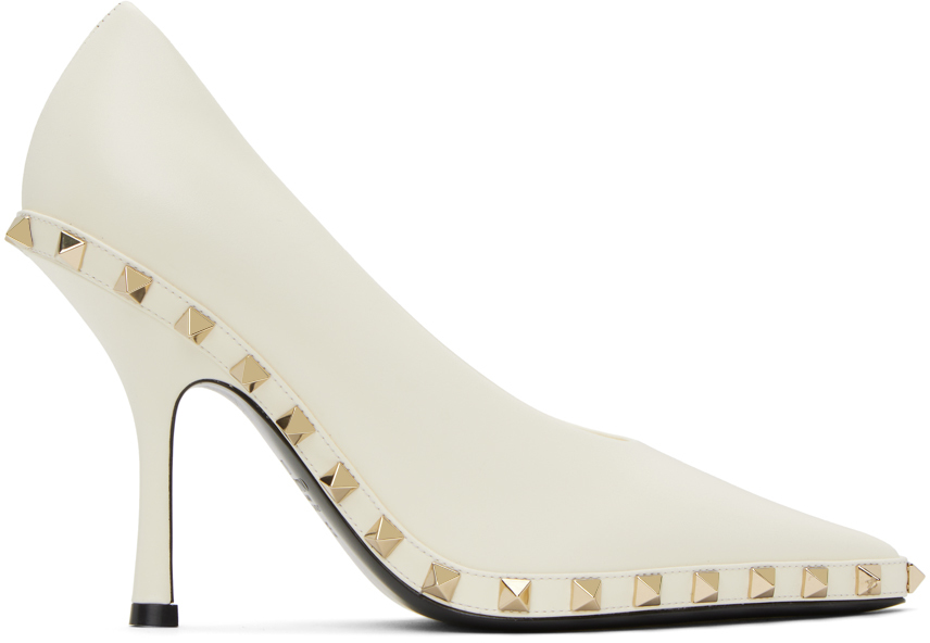 Buy Off White Embellished Chain Strap Block Heels by THE ALTER Online at  Aza Fashions.