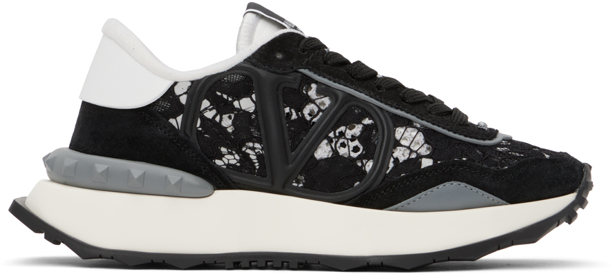 Valentino Garavani White & Black Lacerunner Sneakers