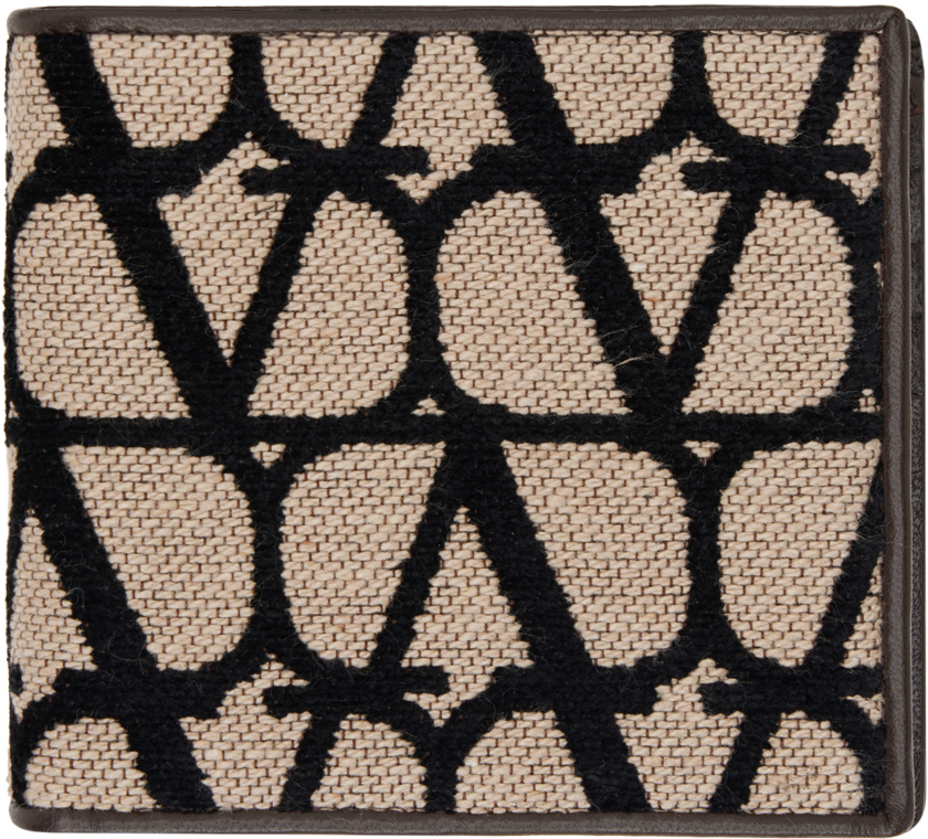 Beige Toile Iconographe leather-trim canvas wallet