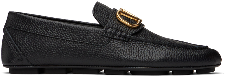 Black VLogo Driving loafers