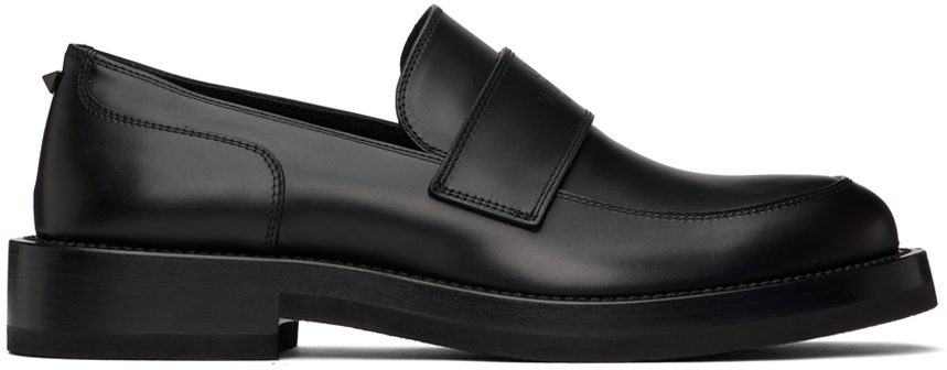 Black Rockstud Loafers