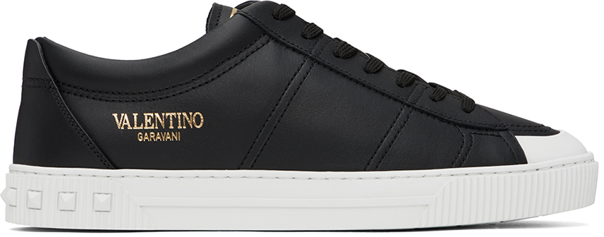 Shop Valentino Black Cityplanet Sneakers In 0no Nero/bianco