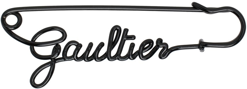 Jean Paul Gaultier Black 'the Gaultier' Brooch In 00-black