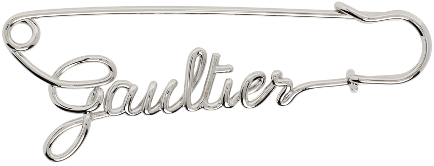 Jean Paul Gaultier Silver 'the Gaultier' Brooch In 91-silver