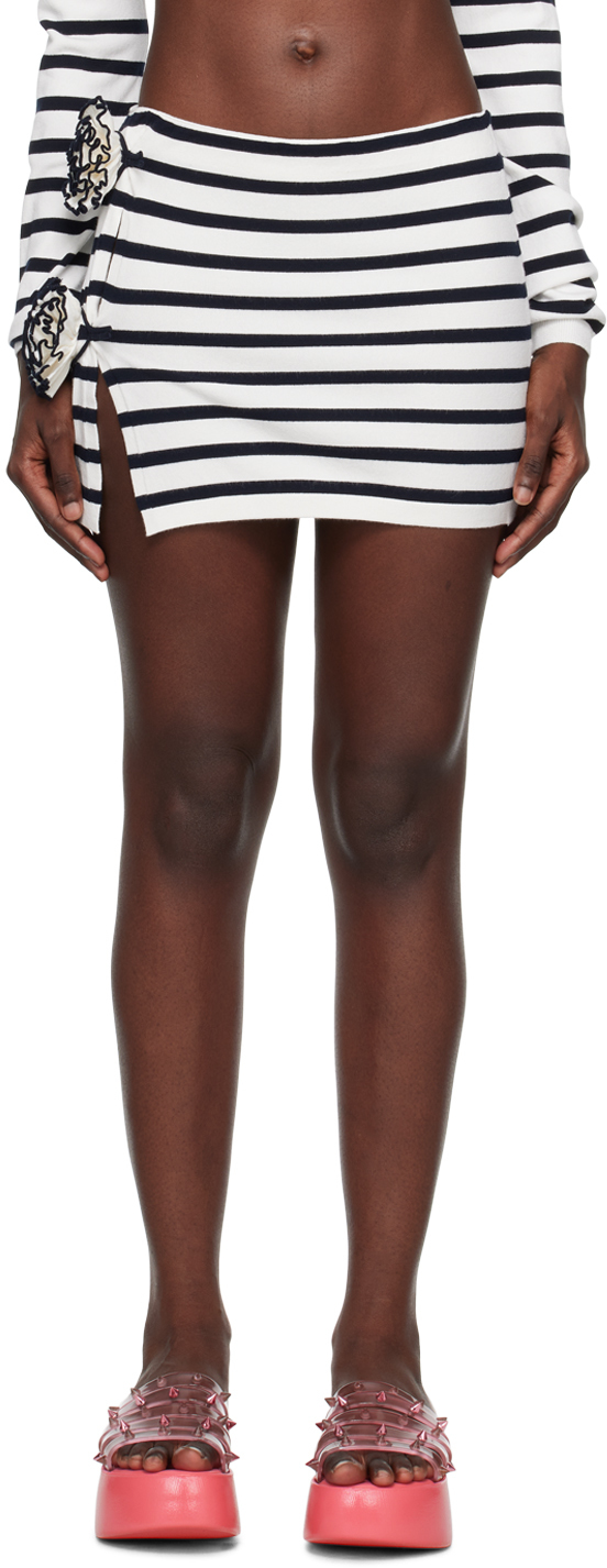 Jean Paul Gaultier: White & Navy 'The Flower' Miniskirt | SSENSE