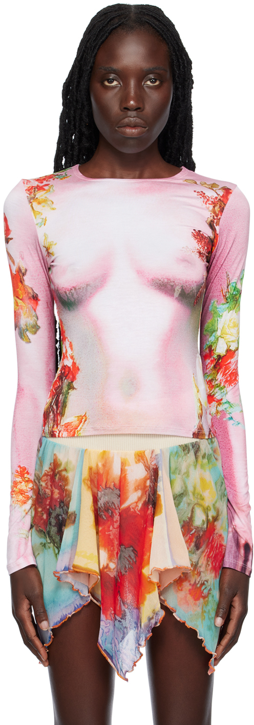 Pink 'The Pink Body Flower' Long Sleeve T-Shirt