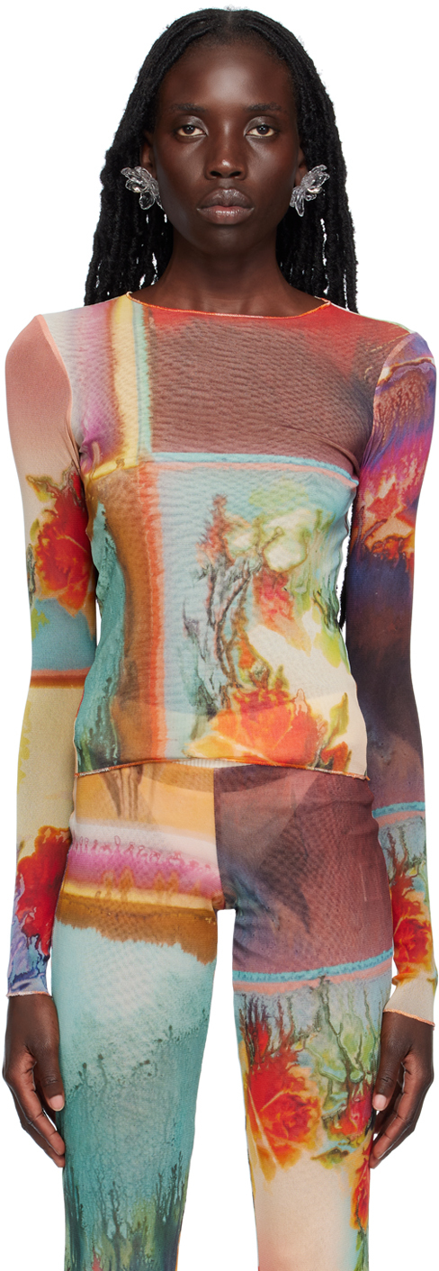 Shop Jean Paul Gaultier Multicolor 'the Scarf' Long Sleeve T-shirt In 90-multicolor