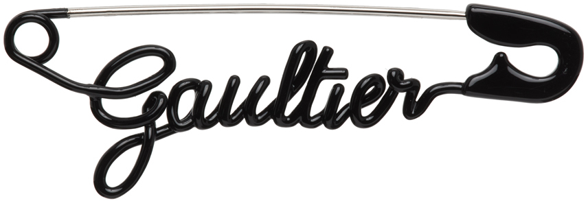 Jean Paul Gaultier Silver & Black 'the Gaultier' Single Earring In 00-black