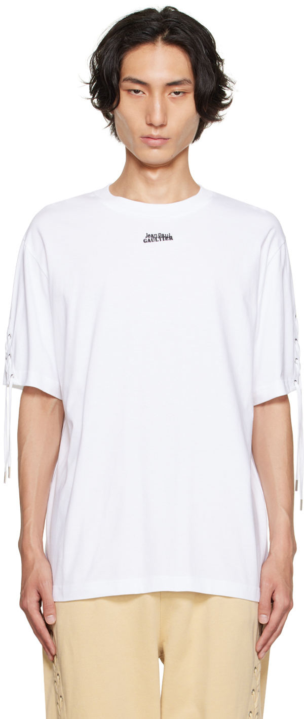 White 'The Lace-Up JPG' T-Shirt