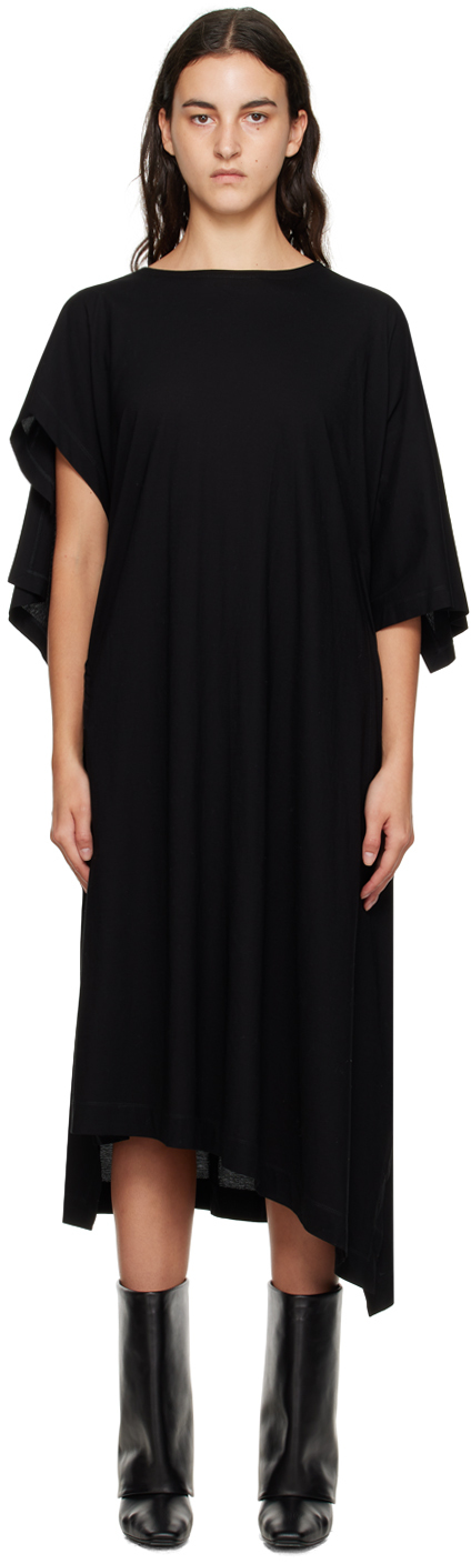 Issey Miyake Black Square One Midi Dress In 15-black