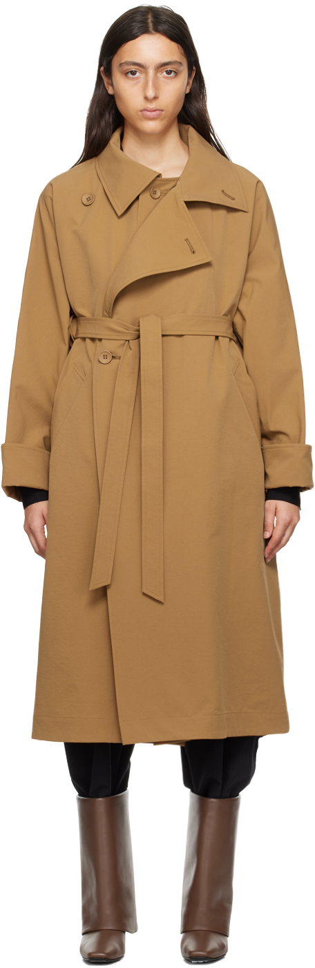 Brown Canopy Coat by ISSEY MIYAKE on Sale