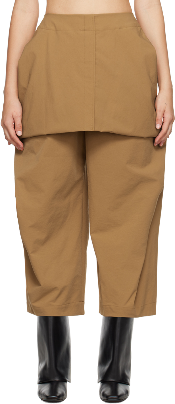 Issey Miyake Brown Canopy Trousers In 44 Brown