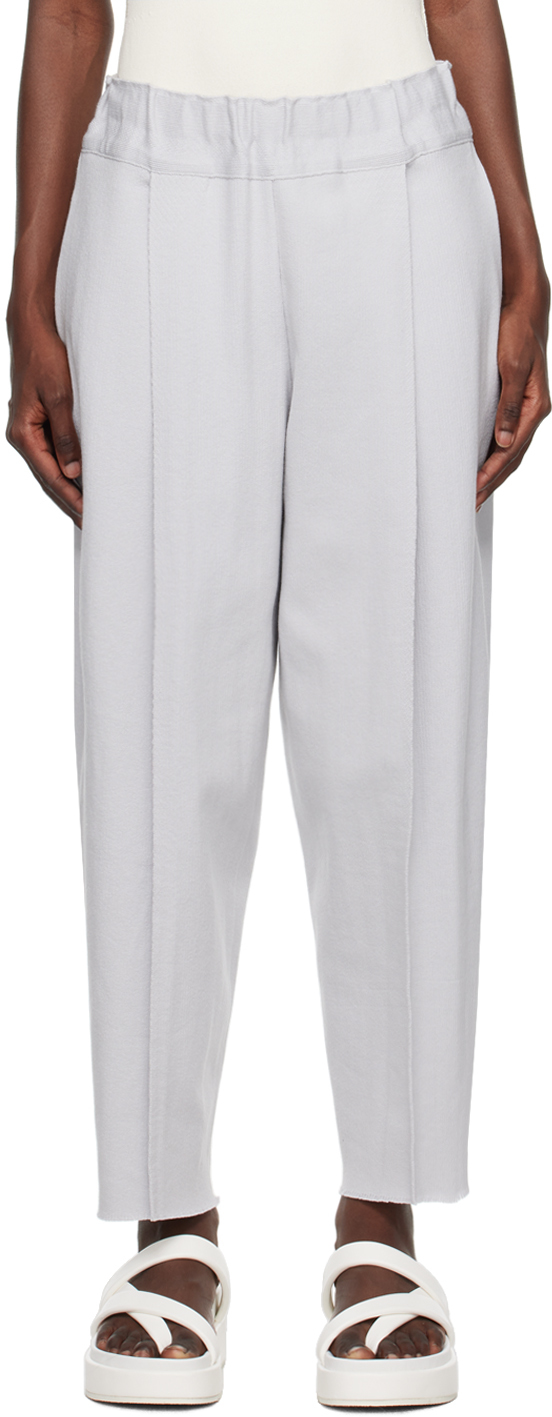 Issey Miyake Gray Campagne Trousers In White