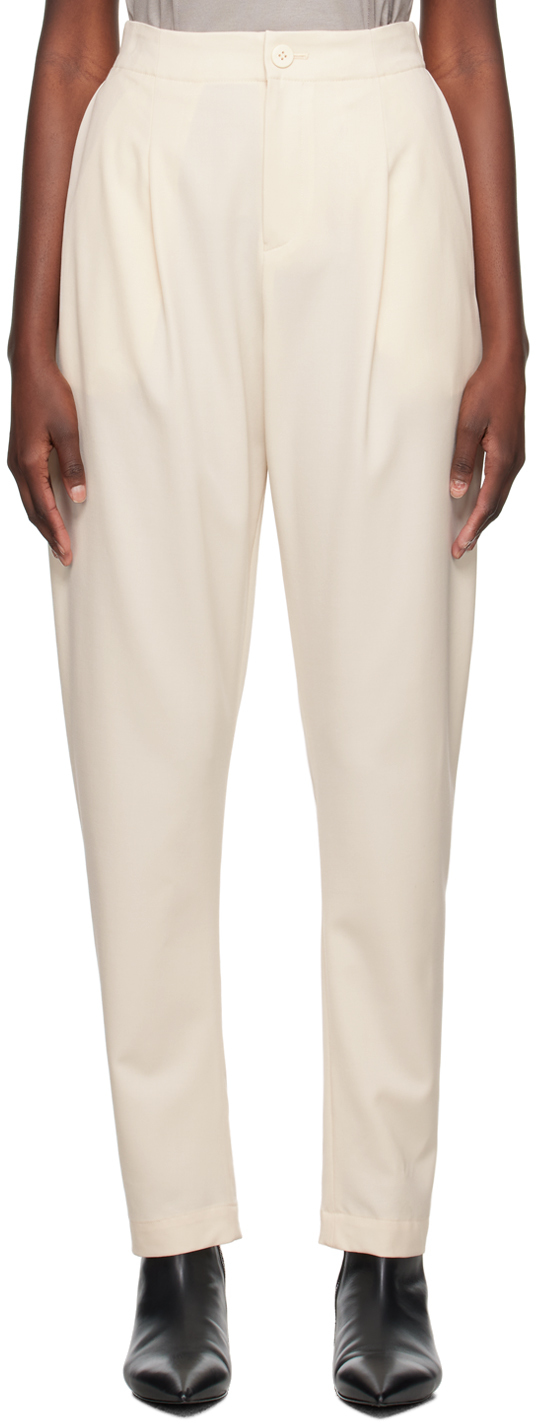 Issey Miyake Off-white High-rise Trousers In 02-off-white