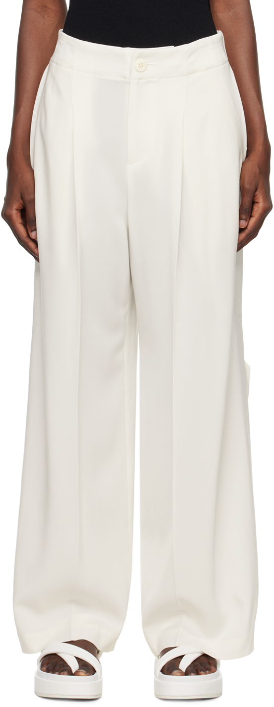 Issey Miyake Off-white Square One Solid Trousers In 01-white