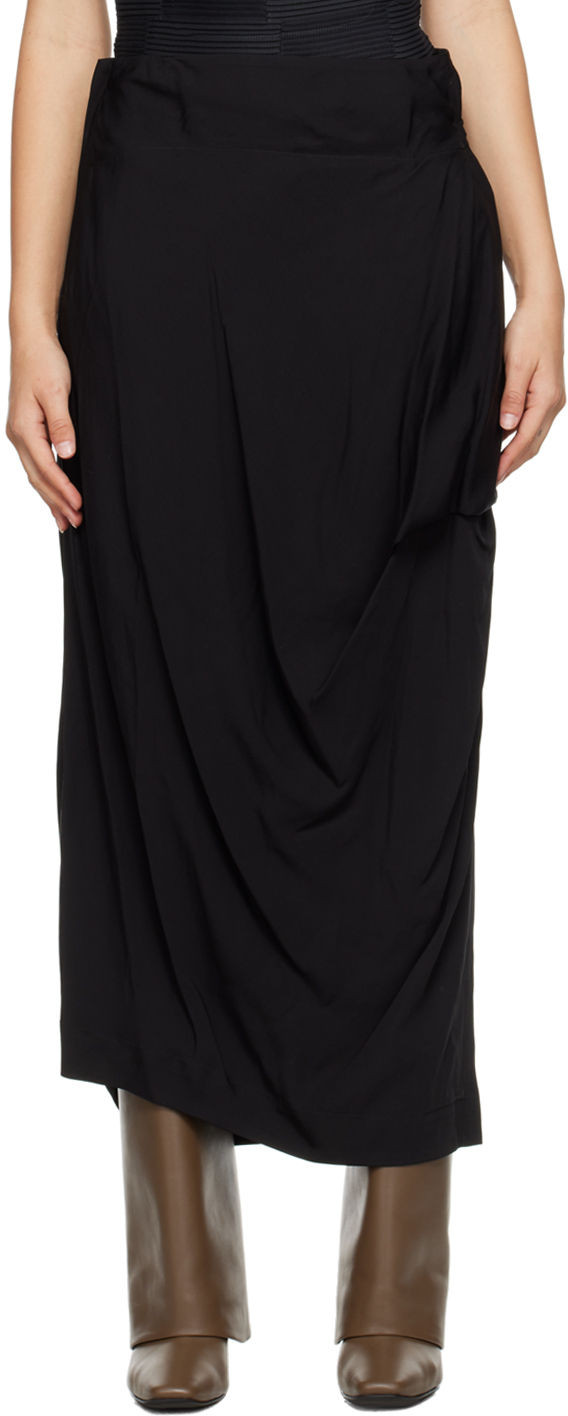 Black Canopy Maxi Skirt by ISSEY MIYAKE on Sale