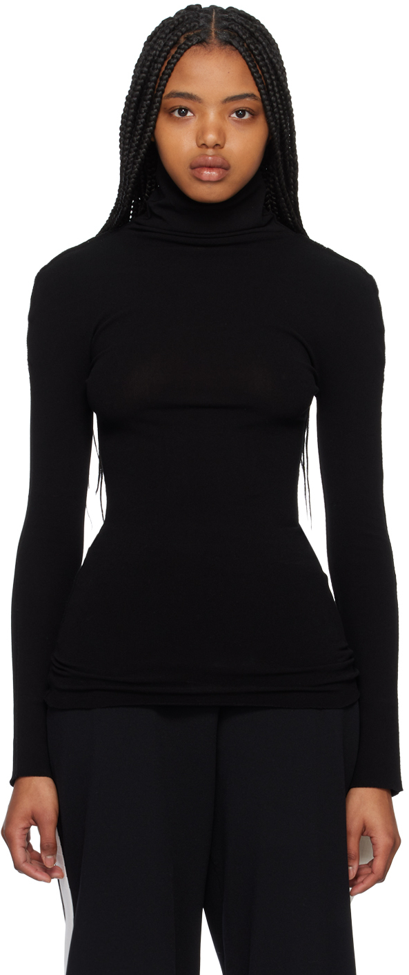 Black Baguette Turtleneck by ISSEY MIYAKE on Sale