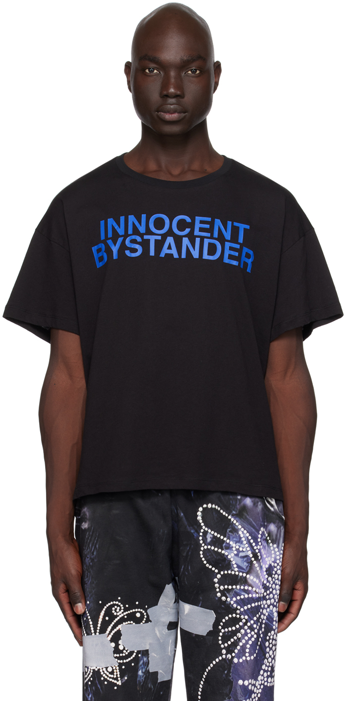 Black 'Innocent Bystander' T-Shirt by Praying on Sale