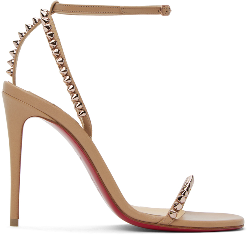Christian Louboutin So Me 100 Spiked Leather Sandals - Women - Yellow Sandals - IT38