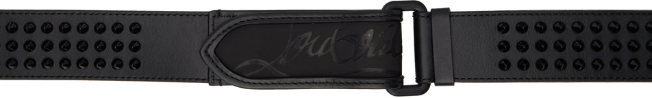 Christian Louboutin Loubi Logo Belt In Black/loubi