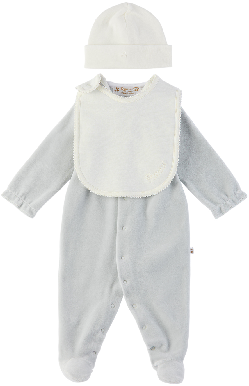 BONPOINT BABY BLUE PRESTIGE PRINCE THREE-PIECE SET