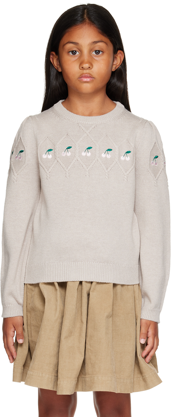 Shop Bonpoint Kids Gray Dalphonza Sweater In Gris Chine C. 192