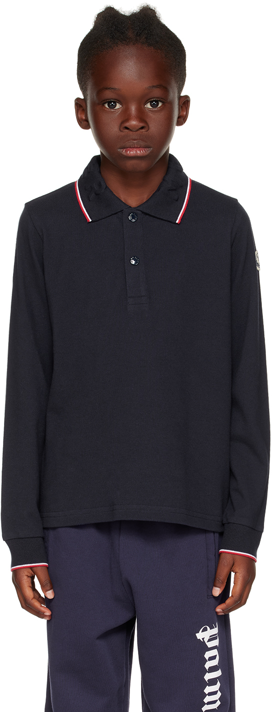 Kids Navy Tricolor Polo by Moncler Enfant | SSENSE