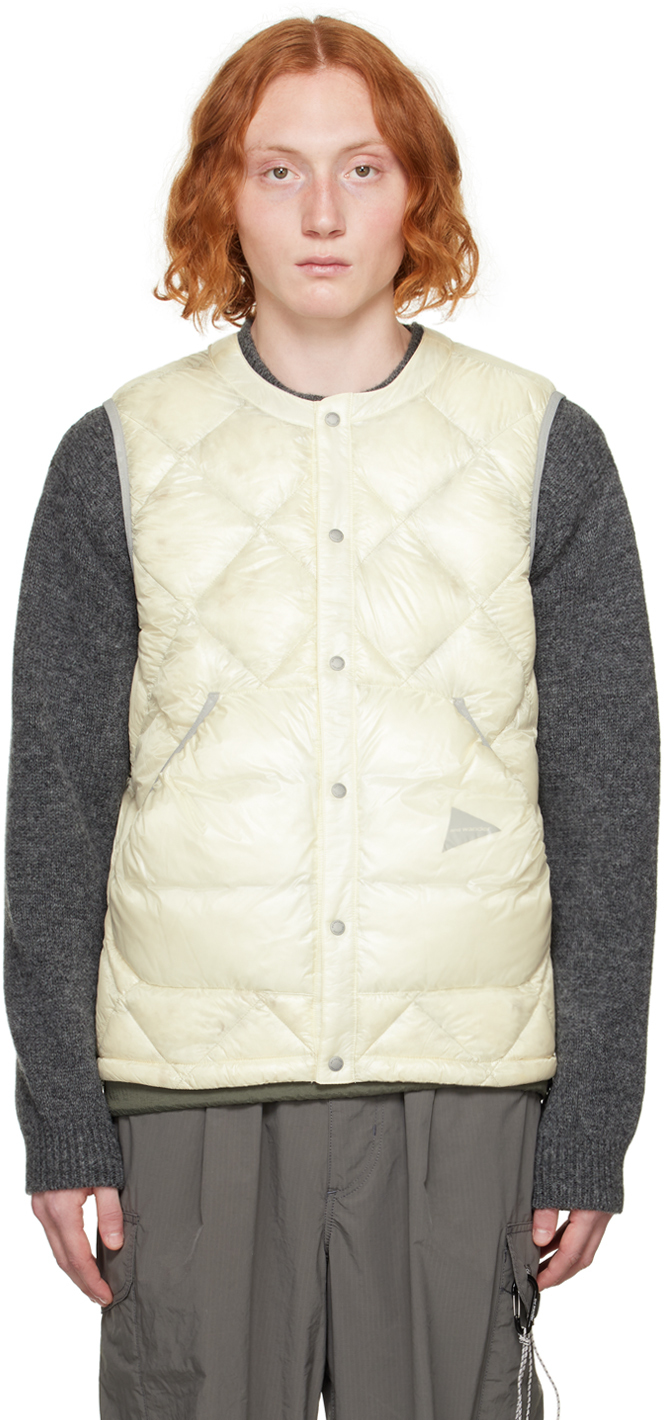 Shop And Wander Off-white Diamond Stitch Down Vest In 031 Off White