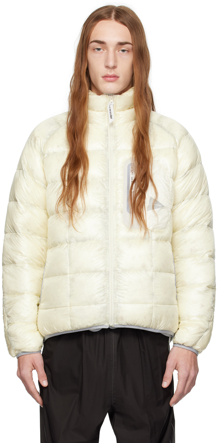 And Wander Off-white Diamond Stitch Packable Down Jacket In 031 Off White