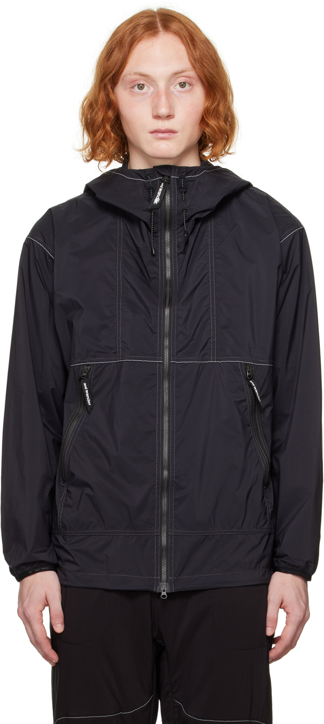 AND WANDER BLACK PACKABLE JACKET