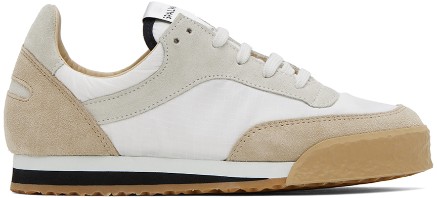 Spalwart: White & Beige Pitch Low Sneakers | SSENSE