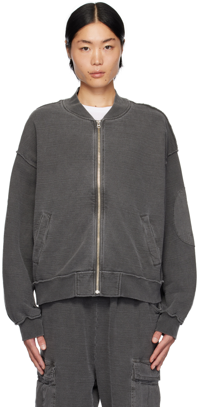 Jieda Grey Ma-1 Sweatshirt In Black