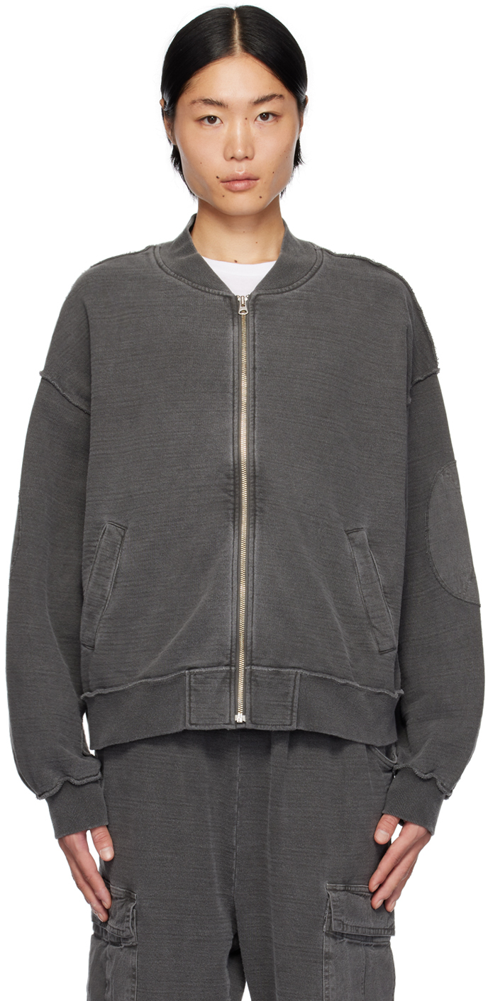 Gray MA-1 Sweatshirt by JieDa on Sale